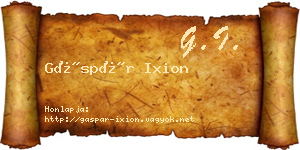 Gáspár Ixion névjegykártya